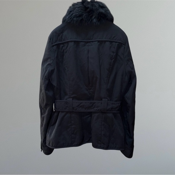 Banana Republic Black Jacket Coat with Faux Fur Detachable Collar - Picture 6 of 16